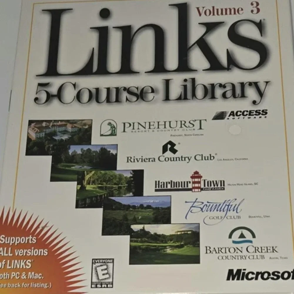 Microsoft Links 5-Course Library Vol 3 PC Mac Golf Expansion Pack Factory Sealed